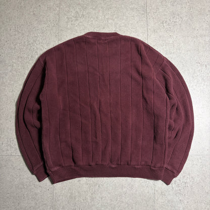 バーガンディニットミリタリーコーデ古着