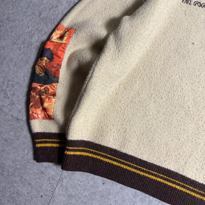 ゴッホプリントニットシティボーイコーデ古着