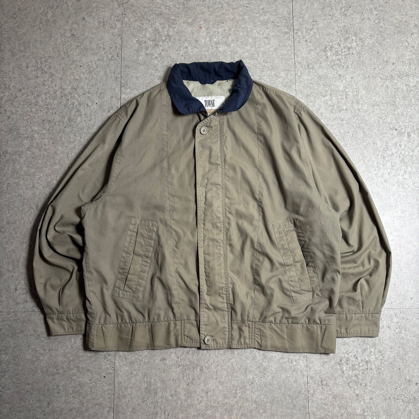 ハリントンジャケットベージュシティボーイコーデ古着