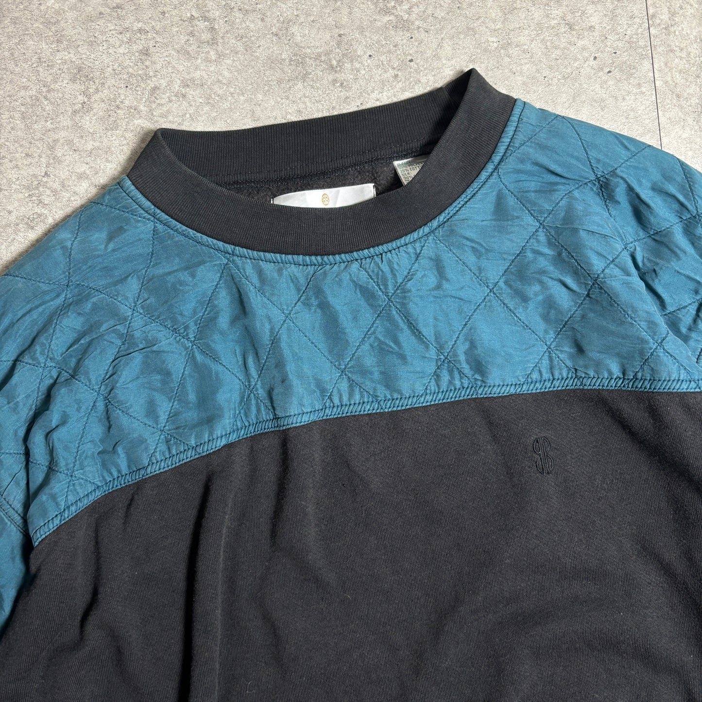 シルク切替スウェットストリートコーデ古着