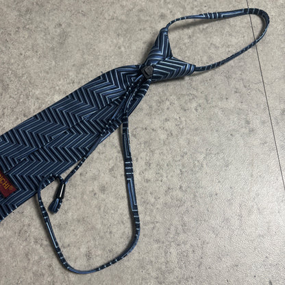 ワンタッチジップネクタイ青紺ストリートシックシティボーイ古着