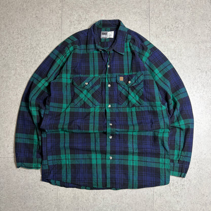 ネルシャツブラックデニムアメカジコーデ古着