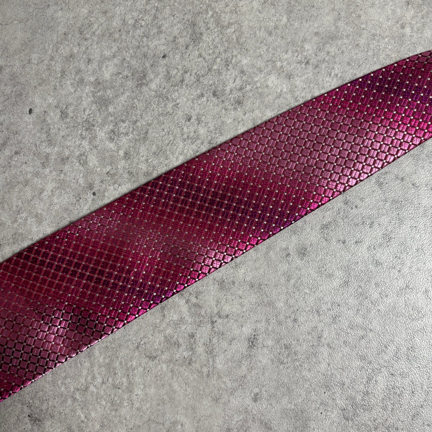 ワンタッチジップネクタイ濃ピンクグラデストリートシティボーイ古着