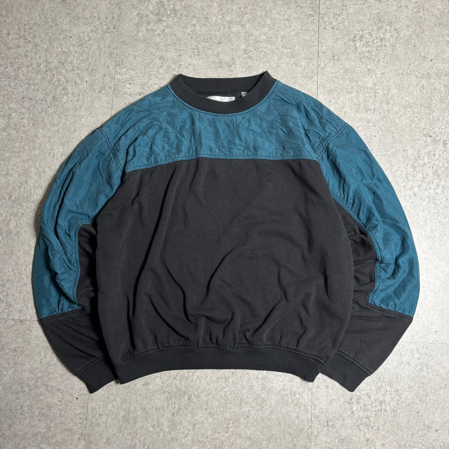 シルク切替スウェットストリートコーデ古着