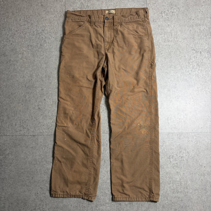 Vネックコットンニットダックパンツコーデ古着