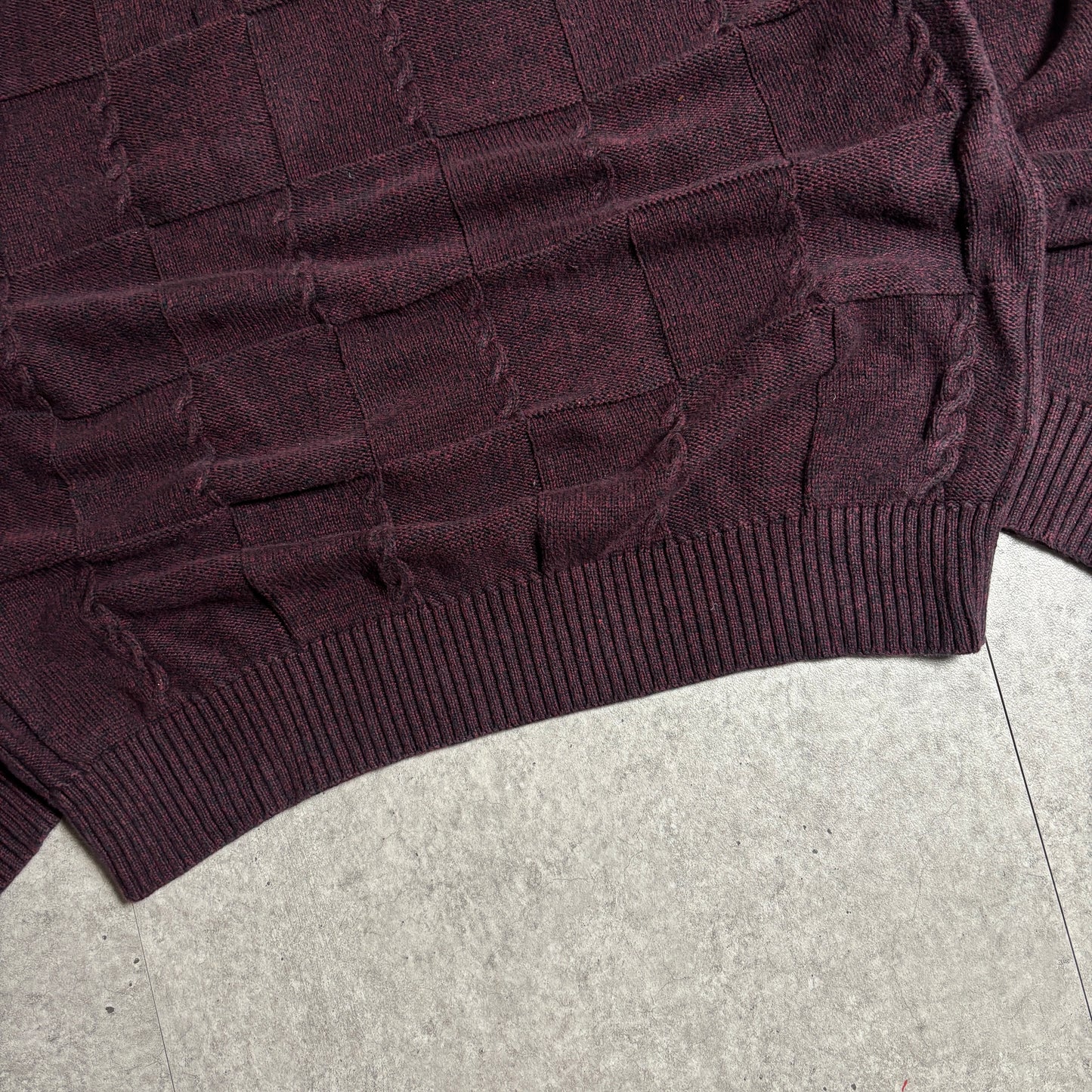 バーガンディニットシティボーイコーデ古着