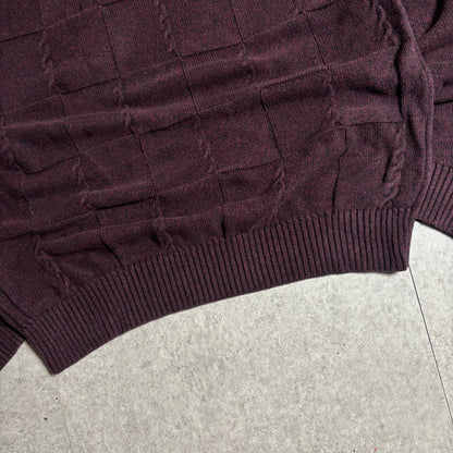 バーガンディニットシティボーイコーデ古着