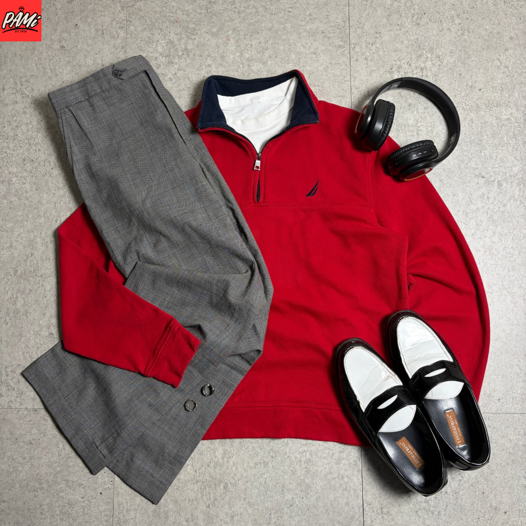 バーバリーグレンチェックスラックスシティボーイコーデ古着