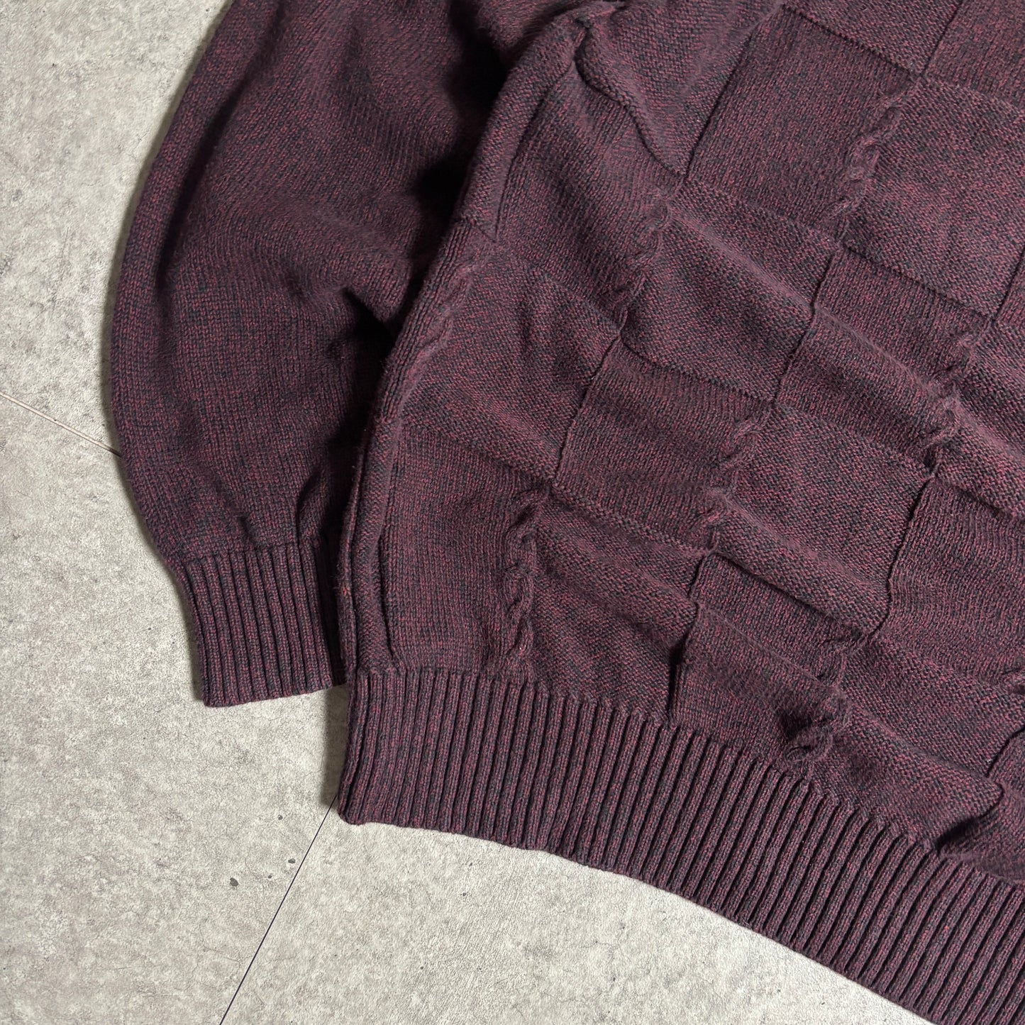 バーガンディニットシティボーイコーデ古着