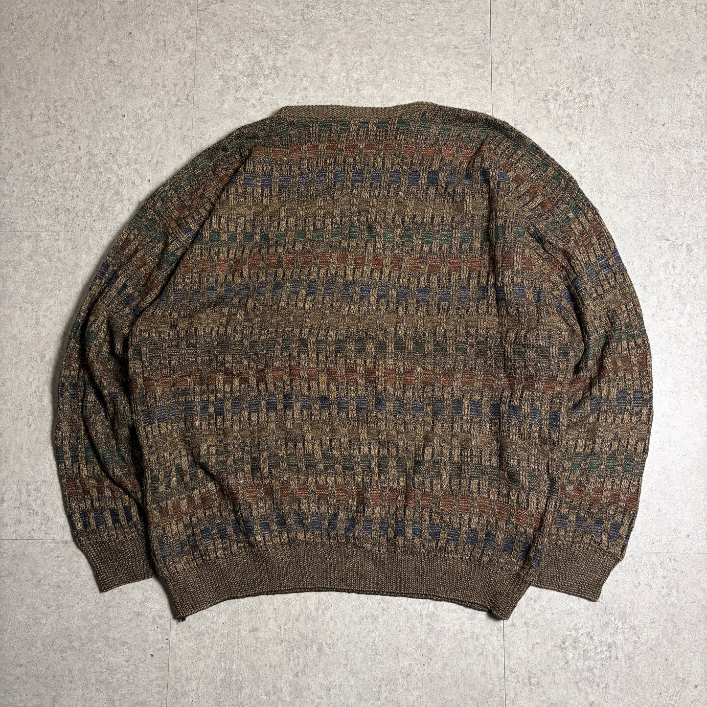 総柄ニットシティボーイコーデ古着デニム