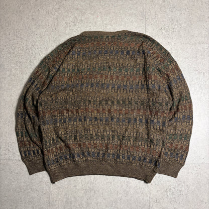 総柄ニットシティボーイコーデ古着デニム