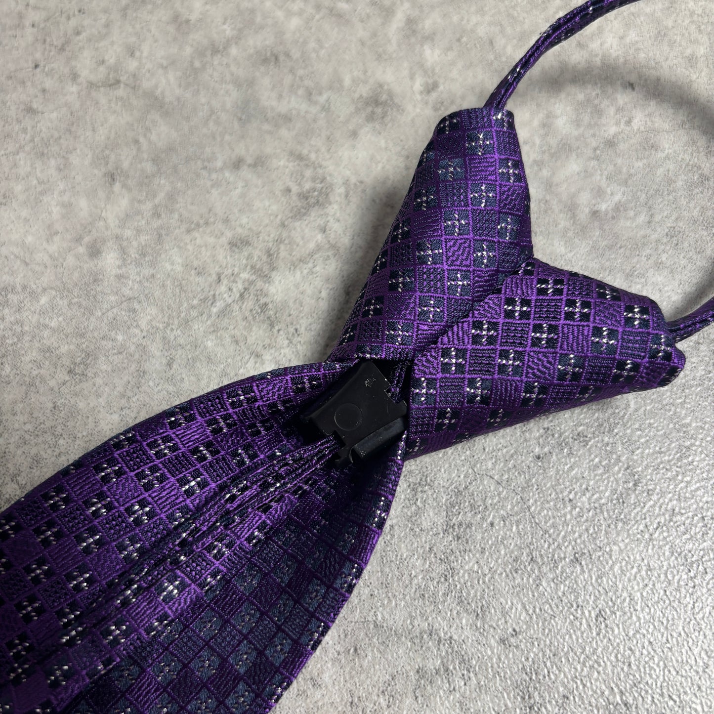 ワンタッチジップネクタイ紫スリムタイストリートシックシティボーイ古着