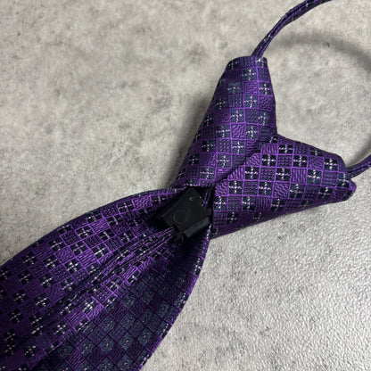ワンタッチジップネクタイ紫スリムタイストリートシックシティボーイ古着