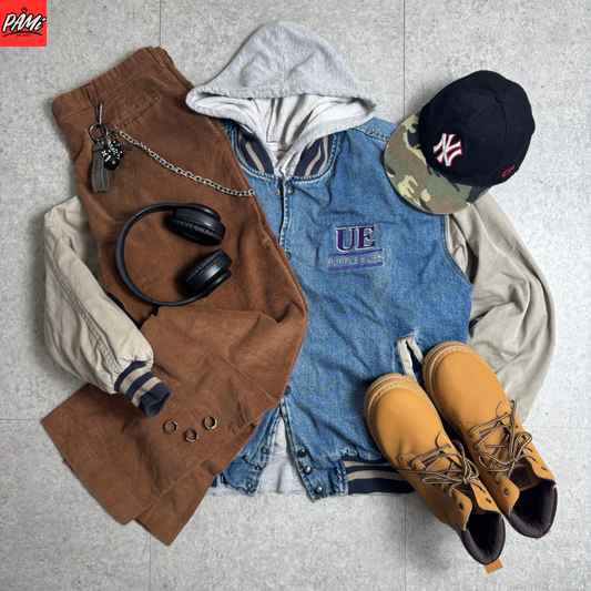 中綿スタジャンストリートコーデ古着